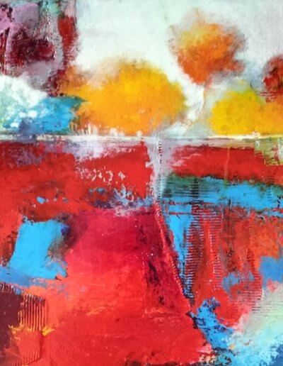 Elma SANCHEZ-LE MEUR, peinture « Énergie », technique mixte, 50x100 cm